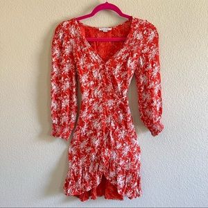 American Eagle floral wrap dress